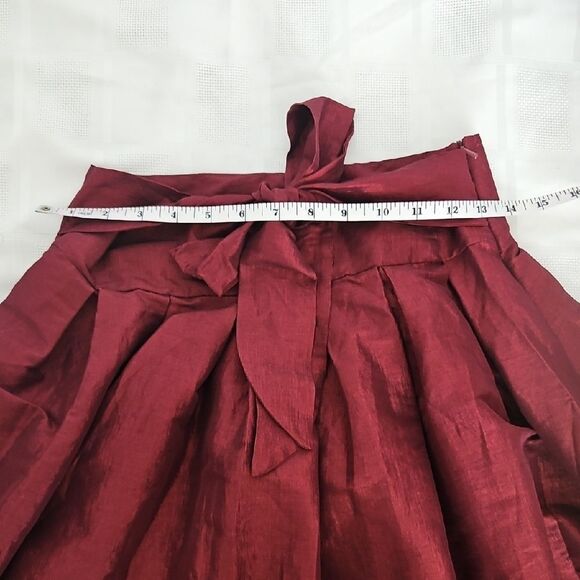 Revamped Burgundy Maxi High Low Skirt with Tie Front - Picture 7 of 16